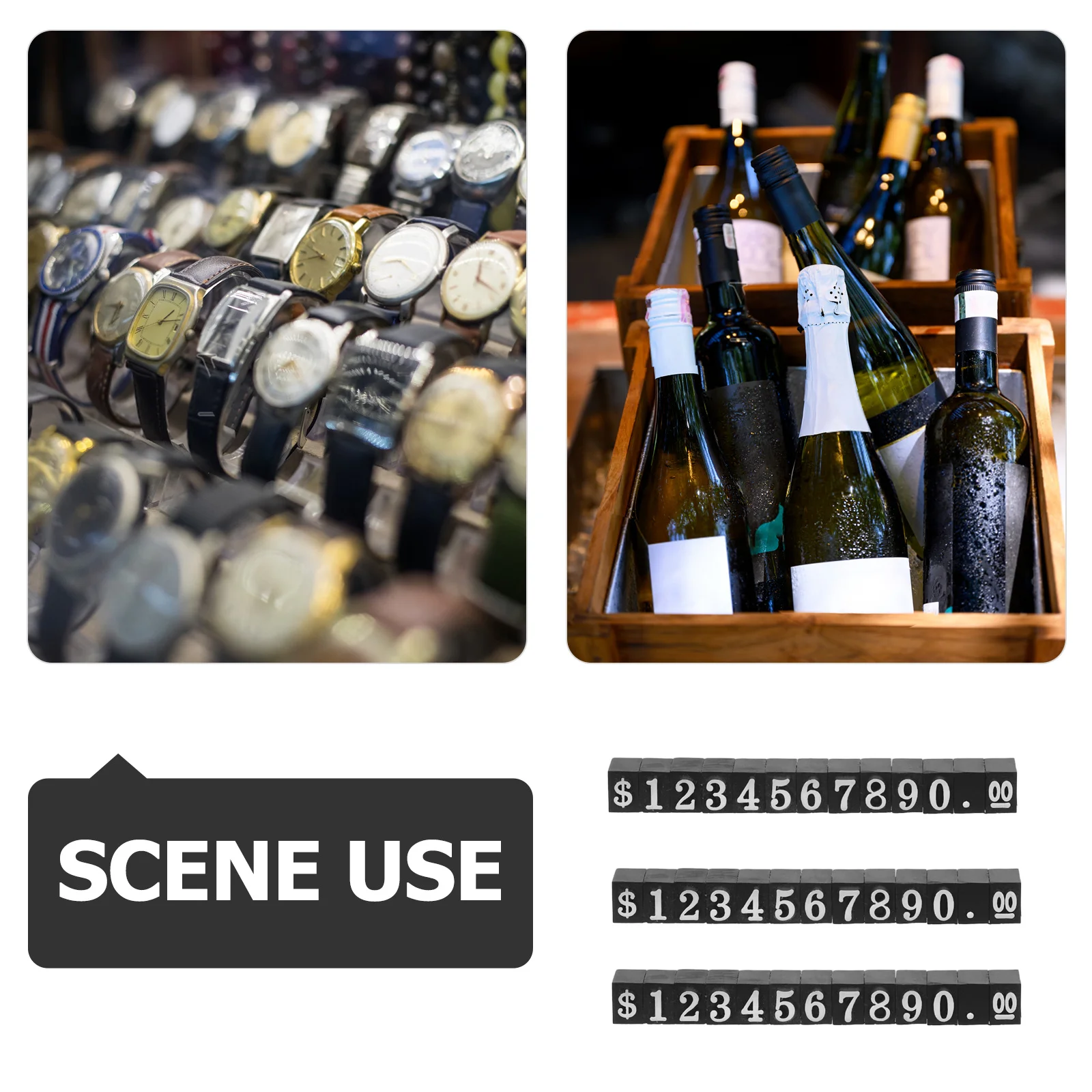 3 قطعة رقم الرسالة سعر عرض مكعبات قابل للتعديل العلامات تسمية عدة مجوهرات متجر بيع بالتجزئة علامات الأسعار ملصق أبيض عرض موقف