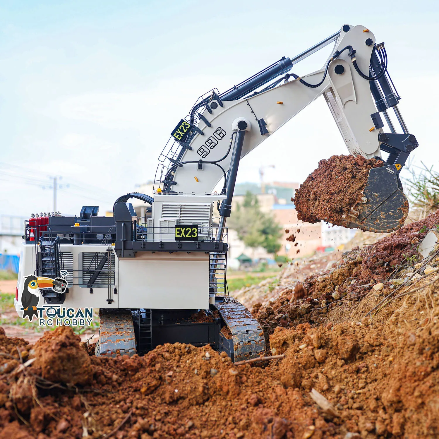 1/20 K966 Miniera Gigante RC Escavatore Idraulico RTR Alta Simulazione Per K996 Telecomando Nero Fumatori Scavatore Giocattolo Modello Regali