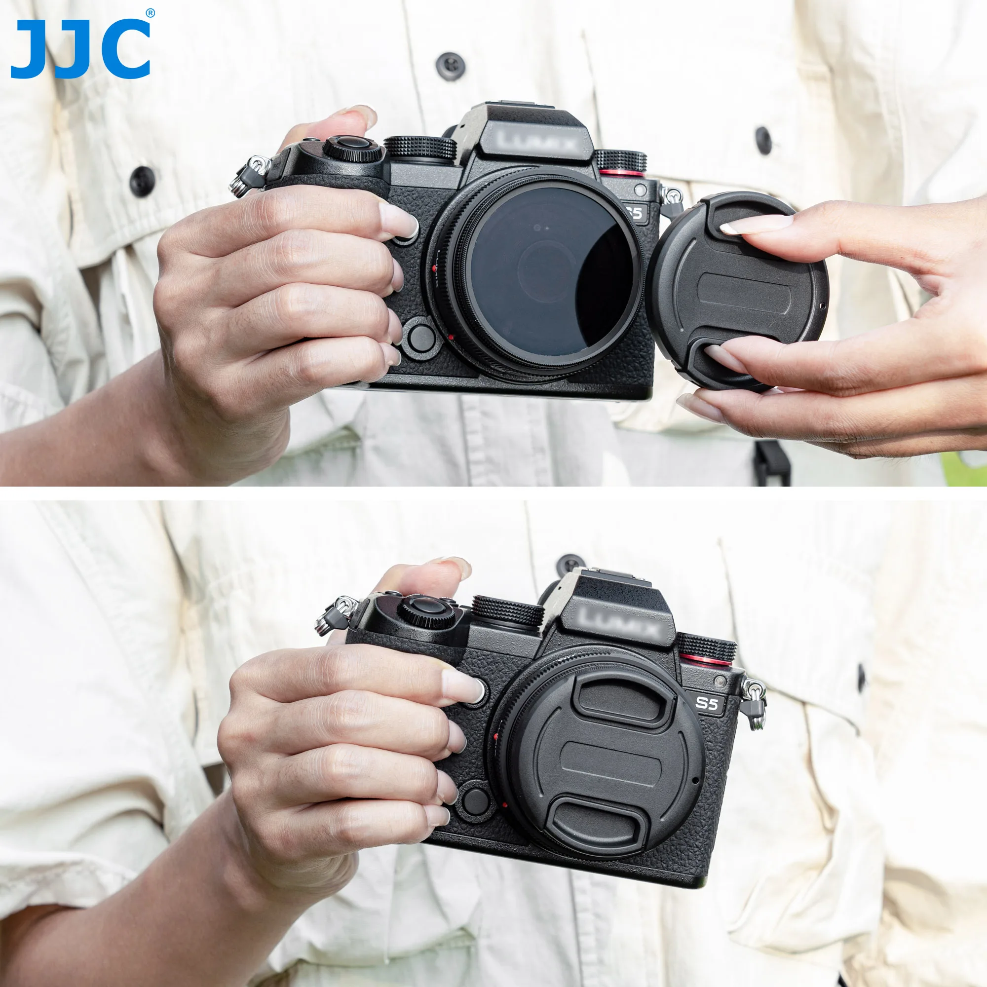 JJC 58mm Metal Filter Adapter for Panasonic Lumix S 26mm F8 Lens (Leica L) Lens Filter Adapter Ring And Lens Cap Cover Kit Lumix