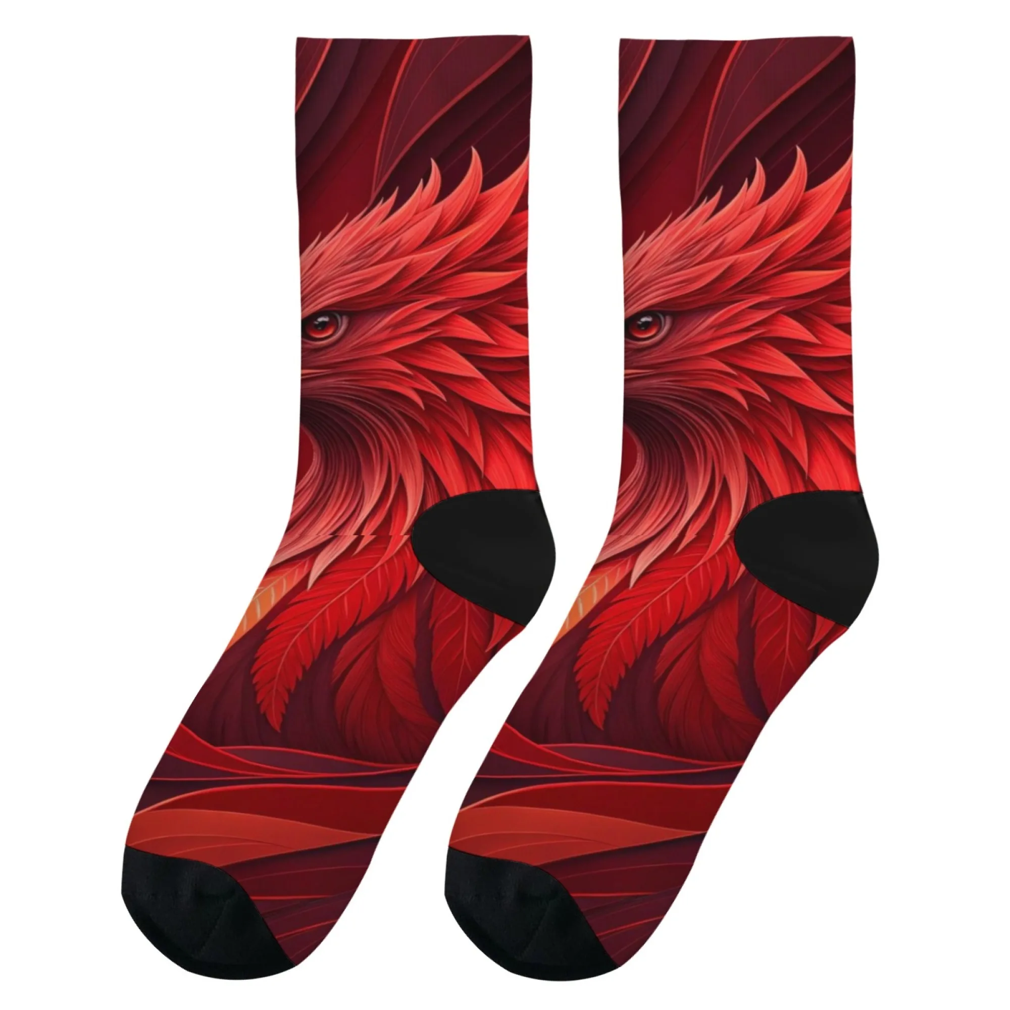 1 Pairs الأحمر كوندور موضوع زوجين الاتجاه جوارب رياضية مع شخصية لينة ومريحة Harajuku الجدة الرجال طاقم الجوارب #4