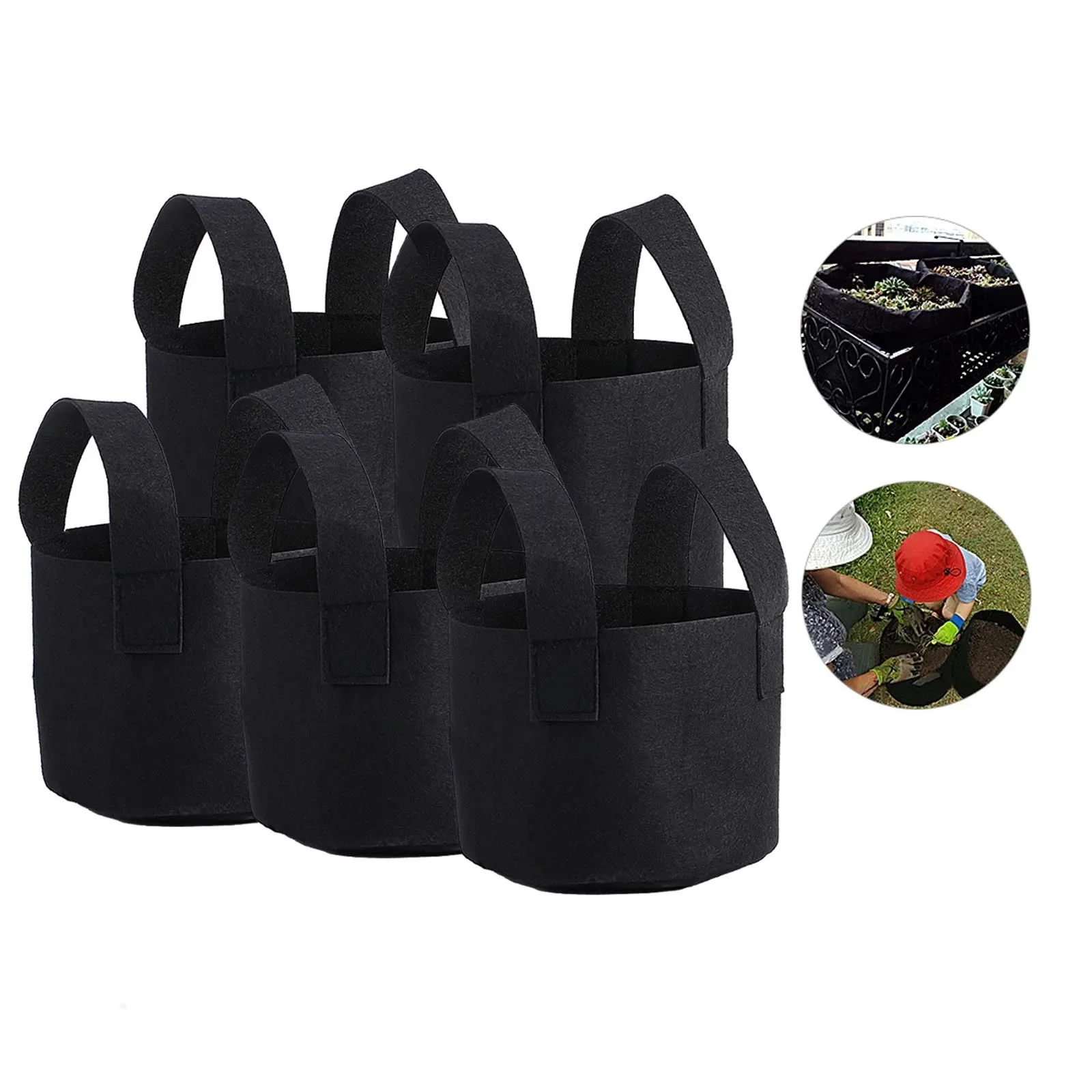 1mm Black Plants Growing Bag Vegetable Flower Aeration Planting Pot Container 14x18cm 18x20cm 20x25cm 25x30cm 30x 35cm 28x40cm