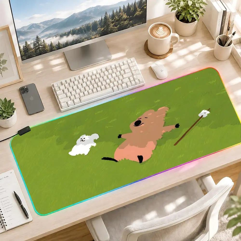 anime Q-quokka Brand Dinotaeng Mouse Pad Mousepad Large Gaming LockEdge Thickened Computer Keyboard Table Desk Mat