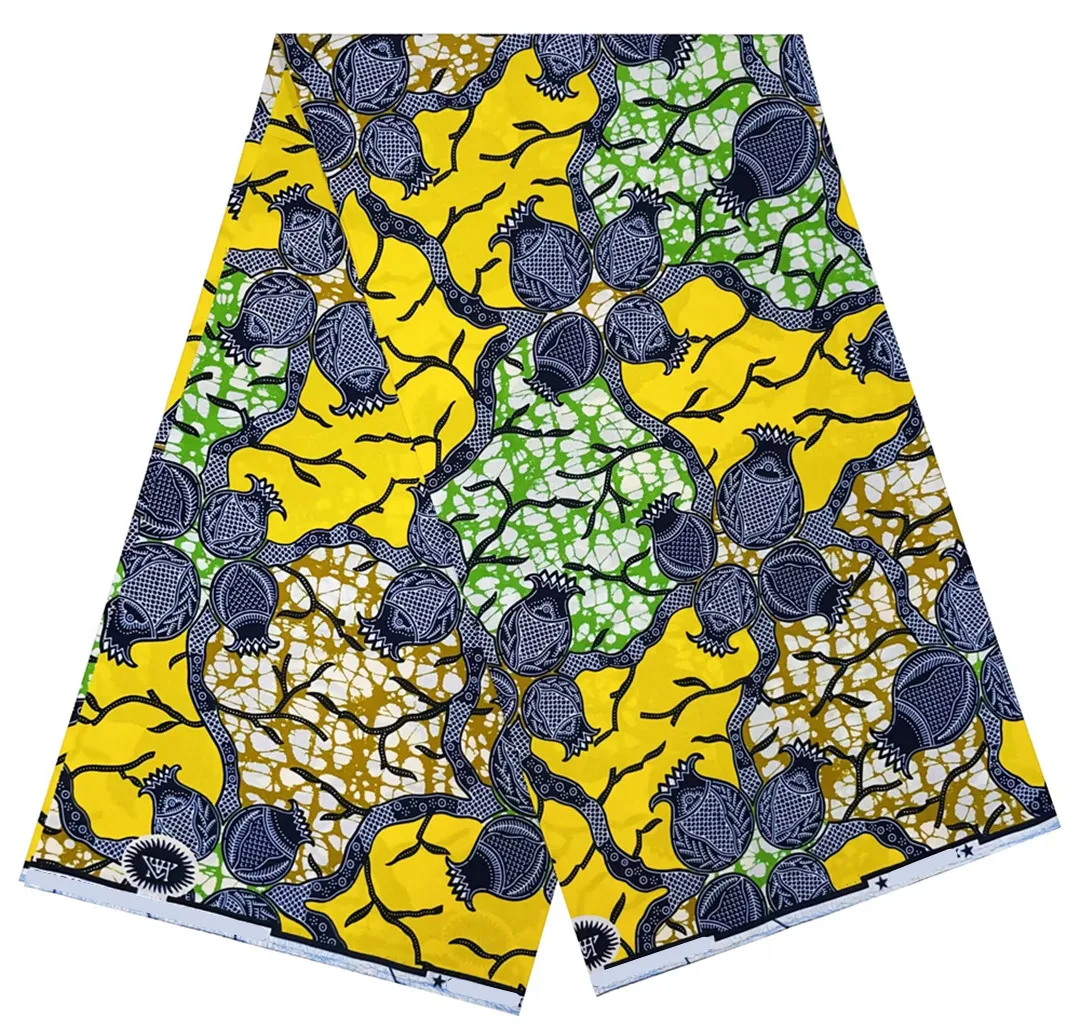 

2025 хорошее качество, мягкая африканская Анкара, батик, восковая ткань с принтом для платьев, вечеринок, 6 ярдов/лот