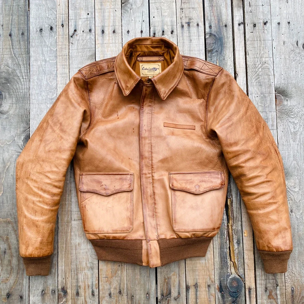 

Tailor Brando Clearance Bonus Products! Classic Replica US Air Force A2 Flight Jacket Super Top Quality Horse Leather Jacket