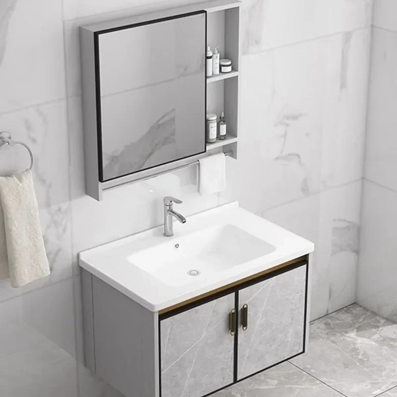 Space Saver Washbasin Bathroom Cabinet Nordic Mirror Organizer Storage Bathroom Cabinet Shower Large Armoire De Rangement