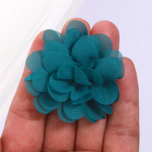 Imagen 2 del producto 20 piezas Mini tela de gasa de 2 ""y 5cm para niñas, accesorios para el cabello, cabeza, vestido de boda, accesorios para hacer ropa, flores de seda