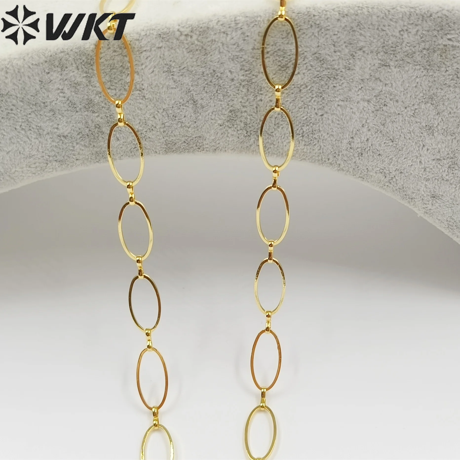 

WT-BC193 18K Real gold plated Big Oval link chain sell by meter 19mm long yellow brass made jewelry chain in 10 meters