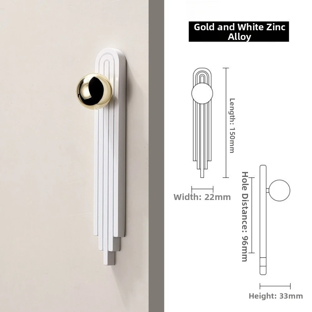 High-end Light Luxury Wardrobe Cabinet Handle Modern Gold Drawer Handle French Style Minimalist Bedside Table Handle
