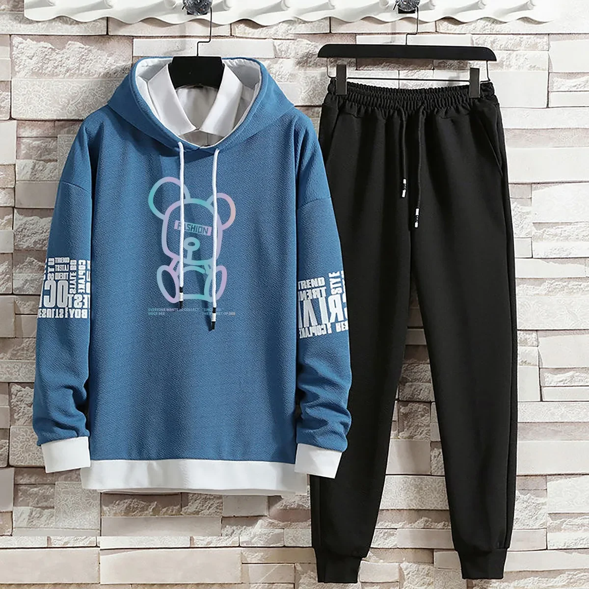 Hoodies Set Pants Pullover Hat Casual Clothing for Men Summer Autumn Suits Hood Print Sweaterhoodie Men New Top Long Sleeves