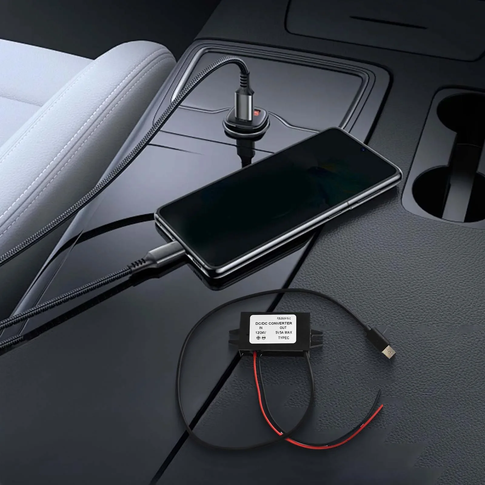 

Waterproof DC DC Converter Steps Down from Vehicle's Battery (12/24 V) to Charge Electronic Devices via USB C Port