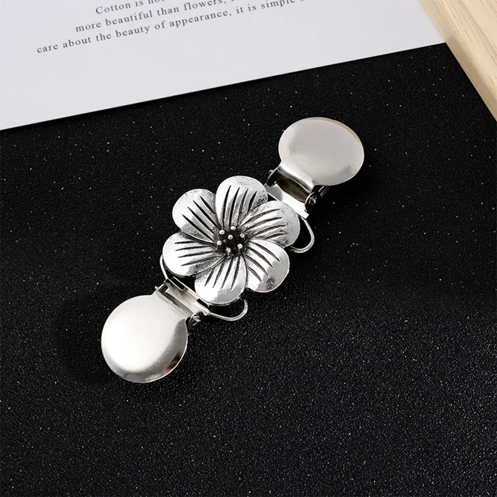 الإبداعية سبيكة سترة كليب زهرة شكل طوق أنيق كليب للأزرار سترات شالات الملابس والاكسسوارات أنيقة الفضة #2