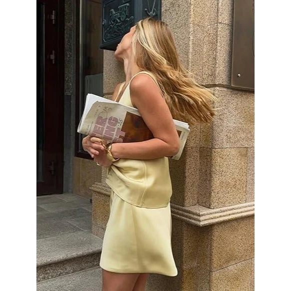 Casual Loose Sleeveless Vest Shorts Set Pure Color Summer New Arrival Women's High Waist Cotton Linen Blend Comfortable Suit
