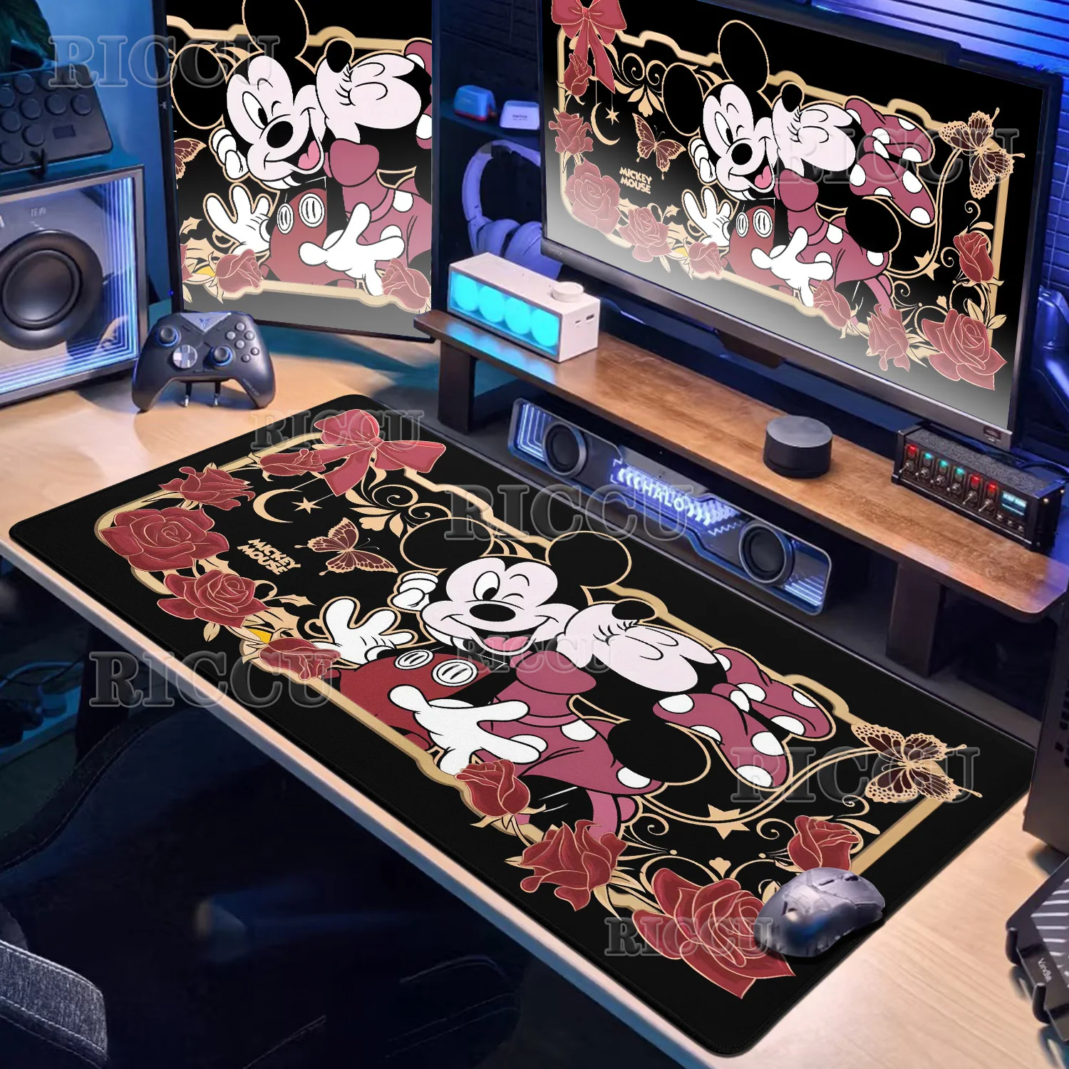 

XXL Mouse Pad D-Disney Mickey-s Minnie Large Office Computer Keyboard Cute Table Mats Anime Cartoon Tablecloth Anti-slip Rubber