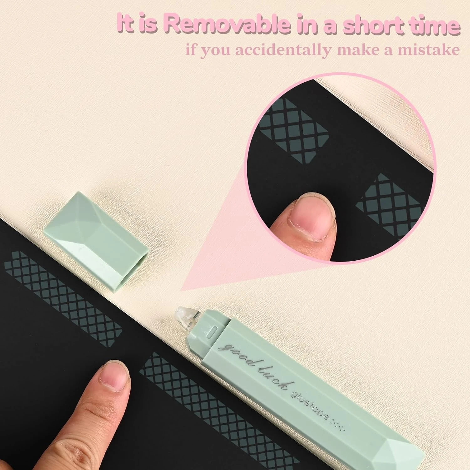 4 عبوات من أسطوانة الشريط مزدوجة الجوانب، عداء لاصق مقاس 6 مم × 196 بوصة لسجل القصاصات ومستلزمات الحرف المكتبية والمدرسة #4