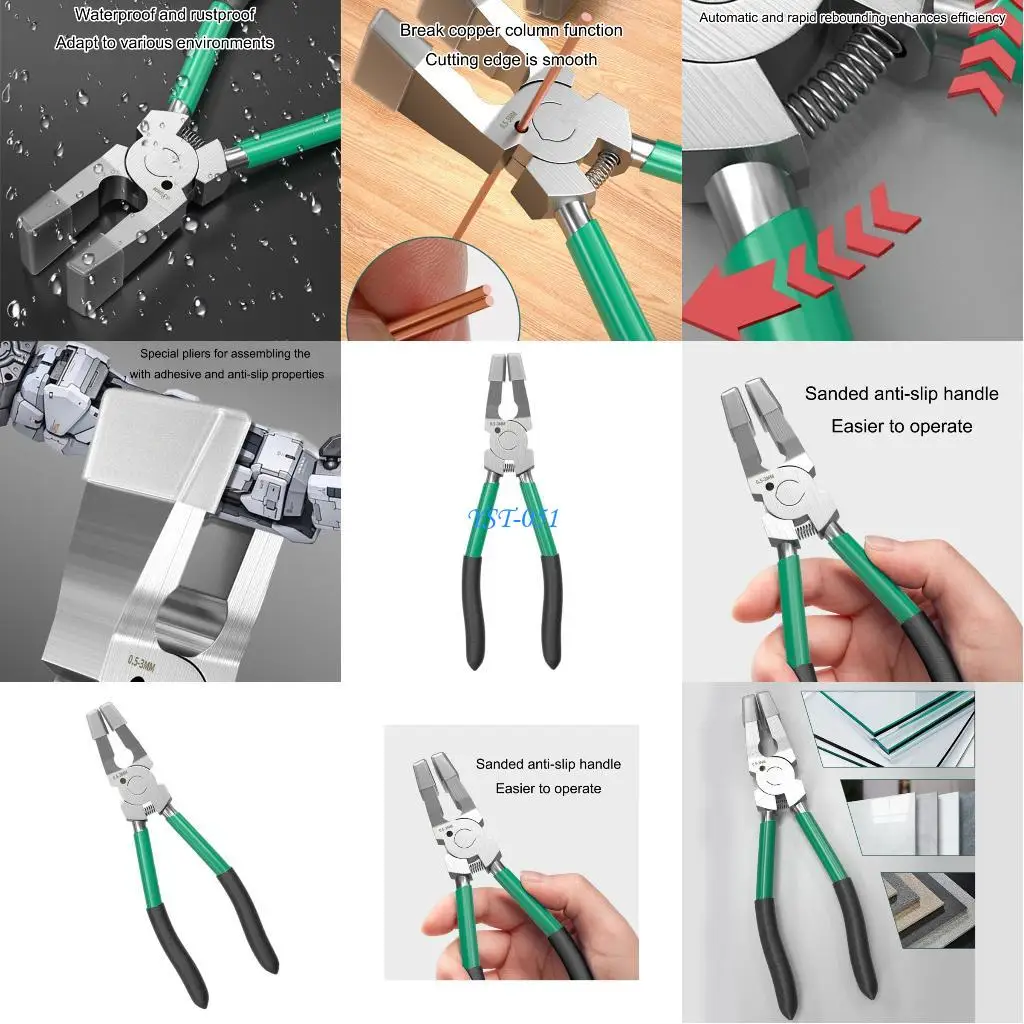 

E15A Professional Textured Jaw Clamp Clip Plier For Glass Copper Rivet Trimming Tasks