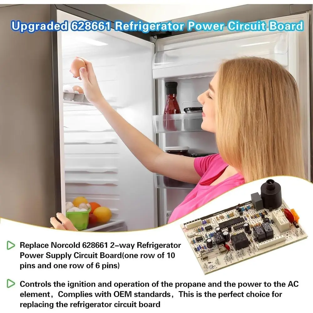 アップグレードされた 628661 RV 冷蔵庫ボード - Norcold N8、N6、N4 シリーズなど用の直接交換用電源制御回路基板 - Co