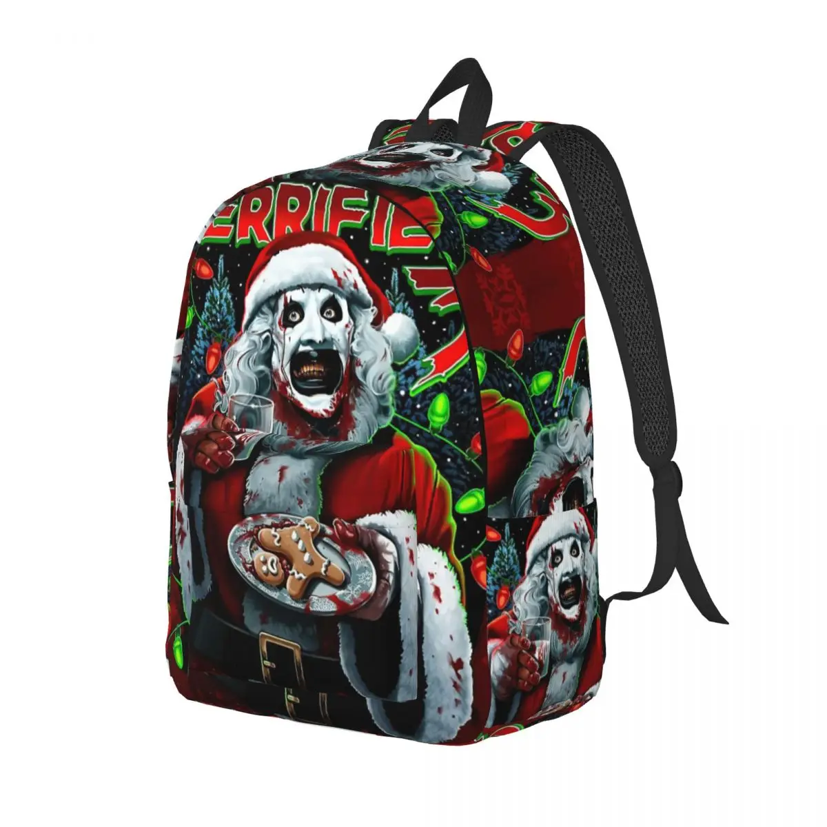 Custom Poster Of T-Terrifiers 3 Christmas Canvas Backpacks for Women Men Waterproof College School Bag Printing Bookbags