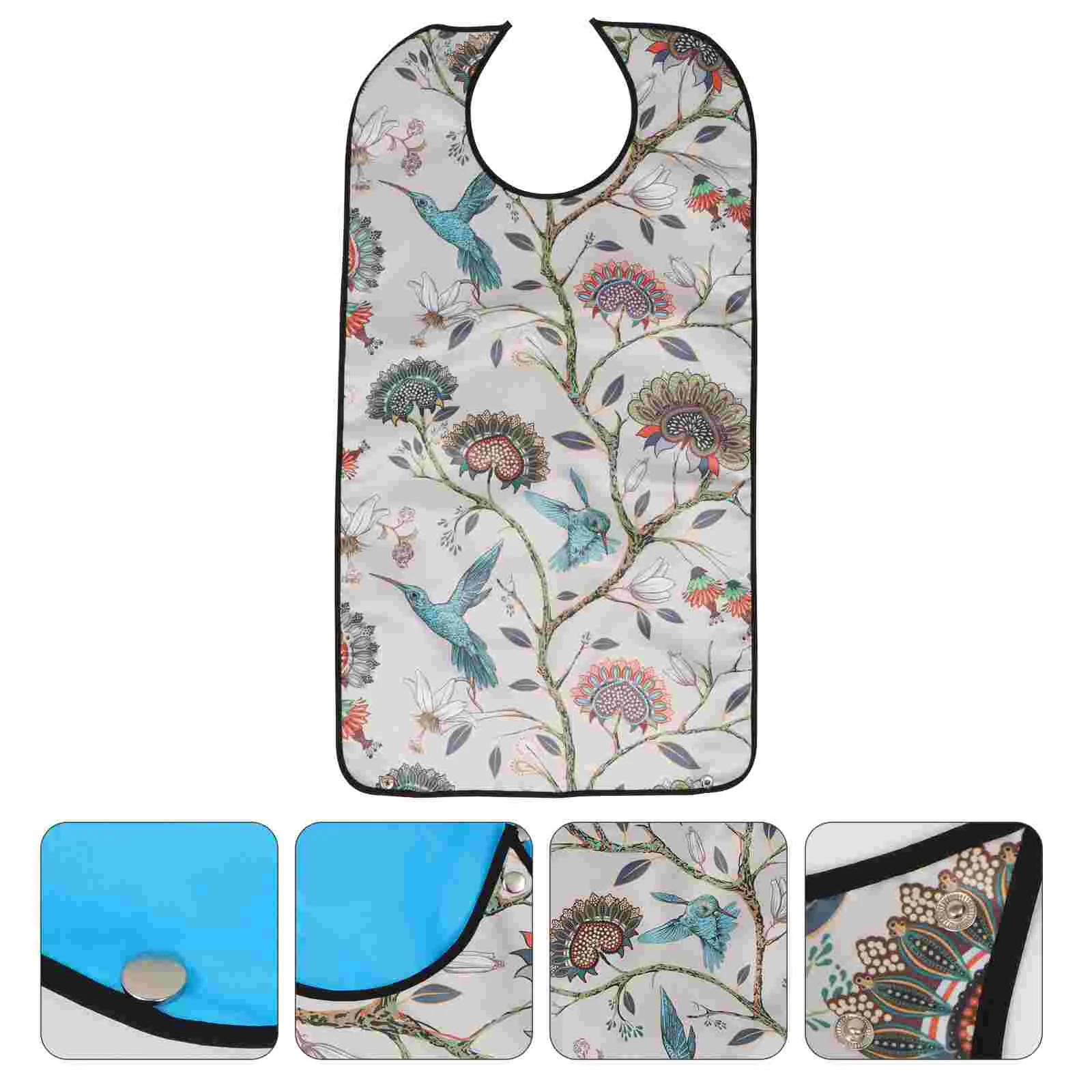 Adult Ladies Bib Patient Senior Seniors Fashionable Apron Waterproof Eating Tpu Polyester for The Aged Reusable