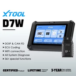 XTOOL D7W Bidirectional Control Car Scanner,ECU Coding Diagnostic Tools,36 Special Functions,Free Software,CAN FD&DOIP&FCA, IMMO