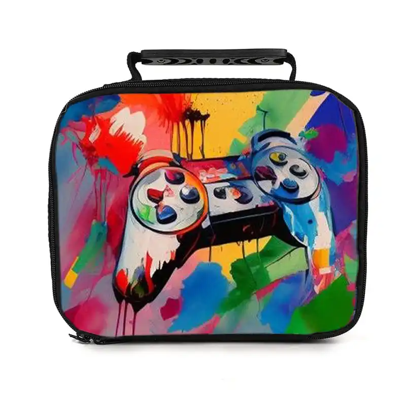 حار أذرع التحكم في ألعاب الفيديو الكتابة على الجدران يده حقيبة التبريد حقيبة الغداء لصبي والفتيات أفضل الهدايا ثلاثية الأبعاد الكرتون المدرسة بينتو للأطفال
