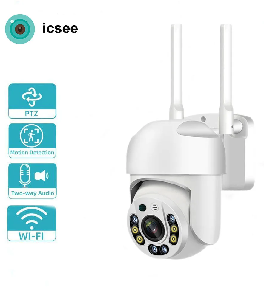 3MP Wireless 5V Outdoor Security Camera Motion Detection WiFi IP PTZ Network CCTV Camera Compatible with ICSEE App