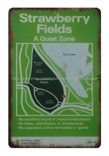 home accessories stores Strawbeerry Fields A Quiet Zone metal tin sign