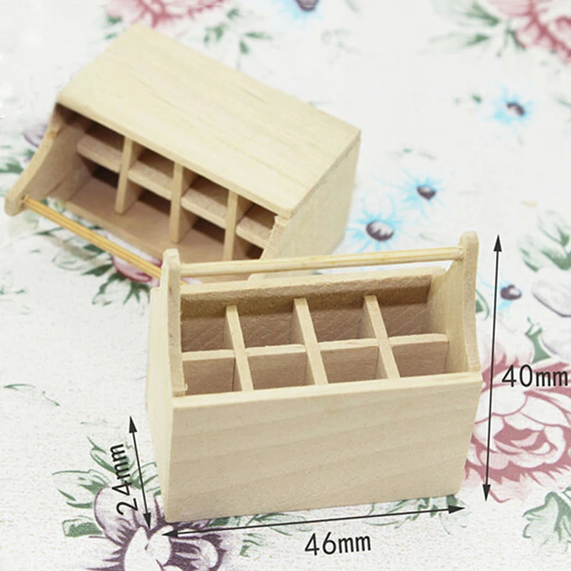 1/12 miniatura oito grade caixa de ferramentas móveis diy casa bonecas quarto acessório brinquedos simulação toolbox modelo brinquedos