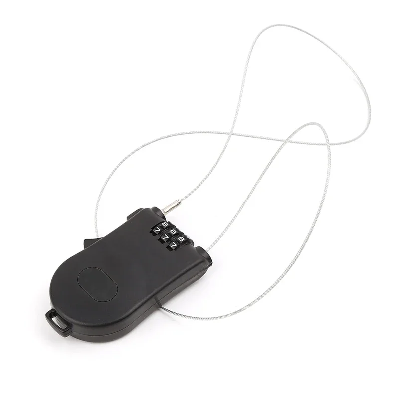 Retractable Wire Rope Password Lock Combination Coded Locker Outdoor Keyed Padlo 594A