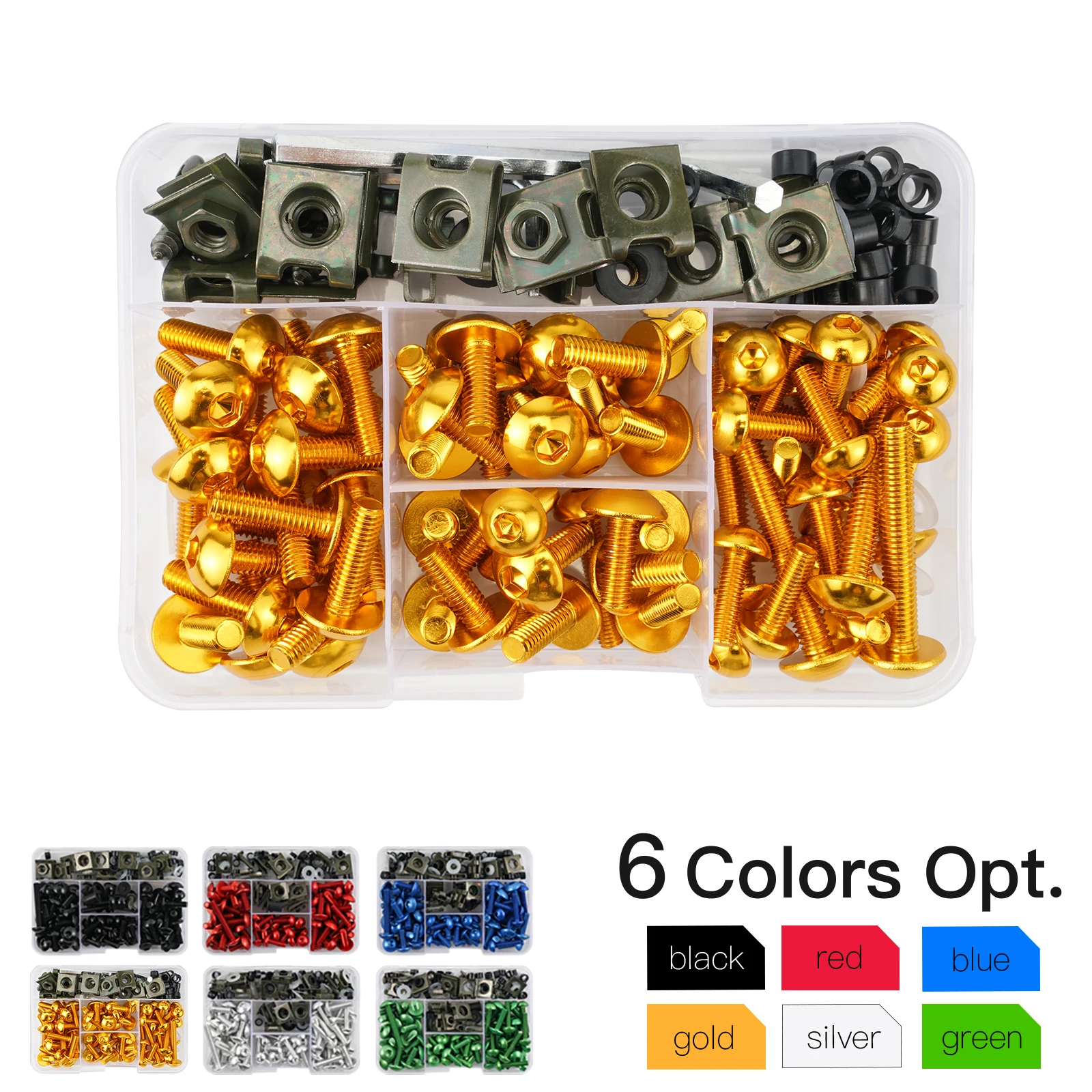 155PCS Motorcycle Complete Fairing Bolts Kit Screws Nut For KAWASAKI VERSYS 650 NINJA 300 400 650 ZX6R VULCAN S 650 ZX10R KLX250