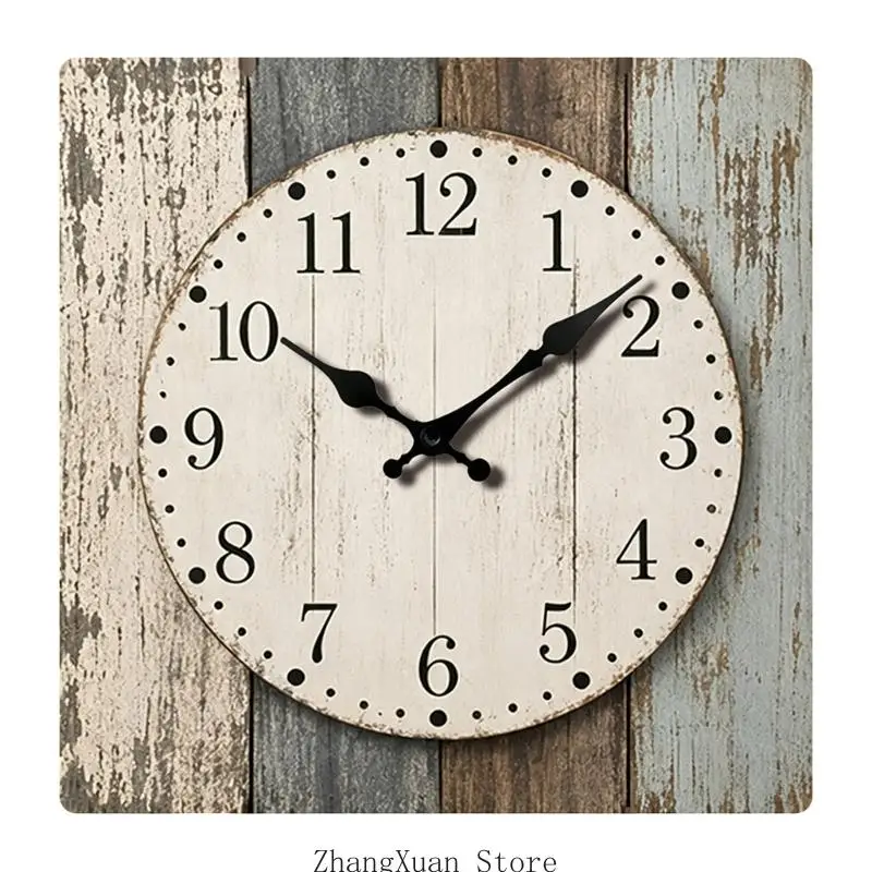 Low-Noise Wall Clock with Round Face and Clear Number Display for Bedroom, Entry, Kitchen, and Indoor Home Use 3XUF