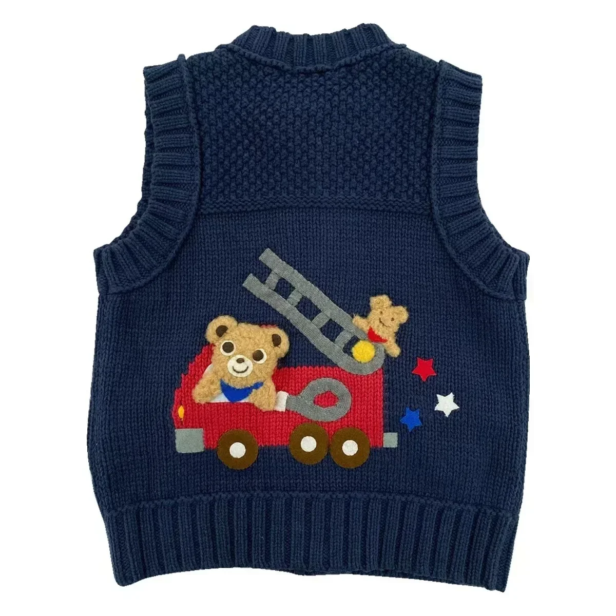 Boy's Clothes Vest 2023 Autumn Winter Fashion Brand Embroidery Bear Rabbit Pattern Kids with Zipper Sweater Horse Clip Girl