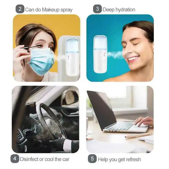 30 مللي بخاخ نانو صغير للوجه محمول USB البخاخات جهاز بخار الوجه المرطب ترطيب النساء أدوات العناية بالبشرة الجمال