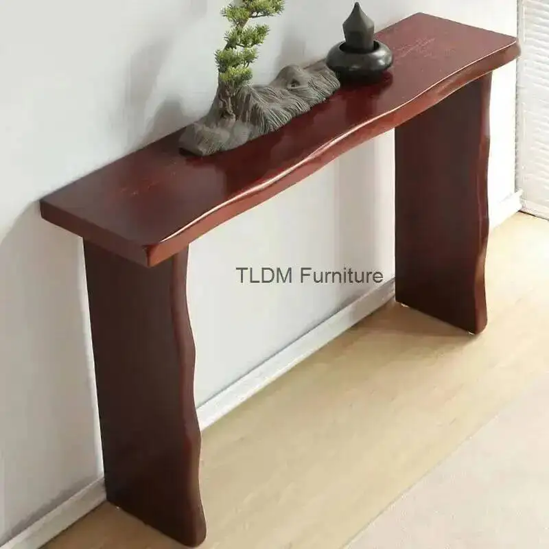 Table Chinese Style New Room Living for Entrance Solid Wood Smooth Edge Tables Light Luxury Simple Console Table for Corridor