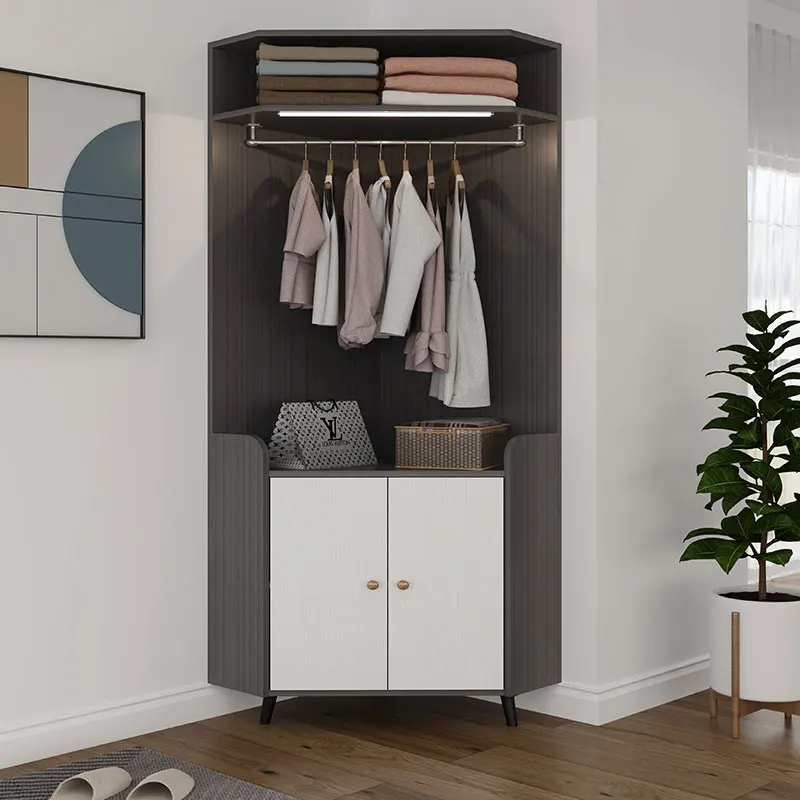 Corner coat rack Hanging clothes rack Bedroom corner Floor-to-ceiling household corner Multifunctional triangular