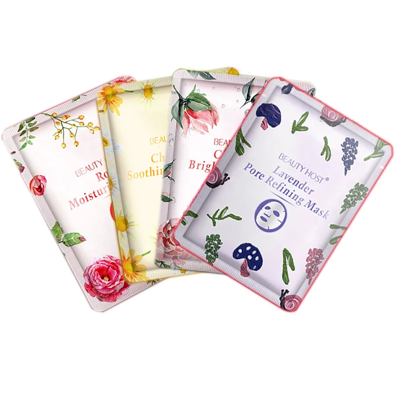 Flower Rose/Camellia/Lavender/Chamomile Skin Care Face Mask For Anti Acne Repairing Moisturizing Whitening Facial Sheet Mask