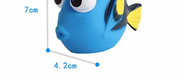 Findet Nemo Dory Schwimmende Spritz-Spielzeuge aus weichem Gummi – Cosplay-Tierfiguren, Cartoon-Clownfisch-Puppe, Kawaii-Geschenk – Detail 10