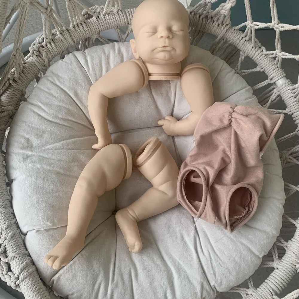 21Inch Reborn Doll Kit Timothy Levensechte Verse Kleur Soft Touch Unpainted Onvoltooide Doll Kit Met Doek Lichaam Naam Op de Hals