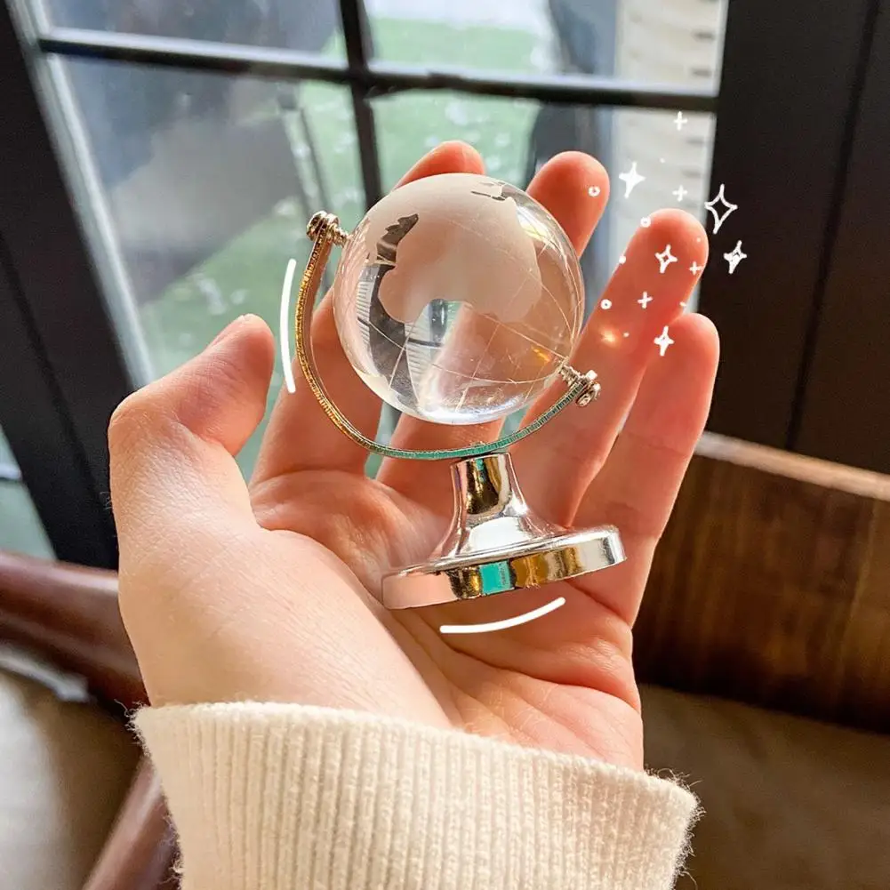 Mini globo de cristal para regalo, mapa del mundo, tierra de cristal, práctico, encantador y divertido