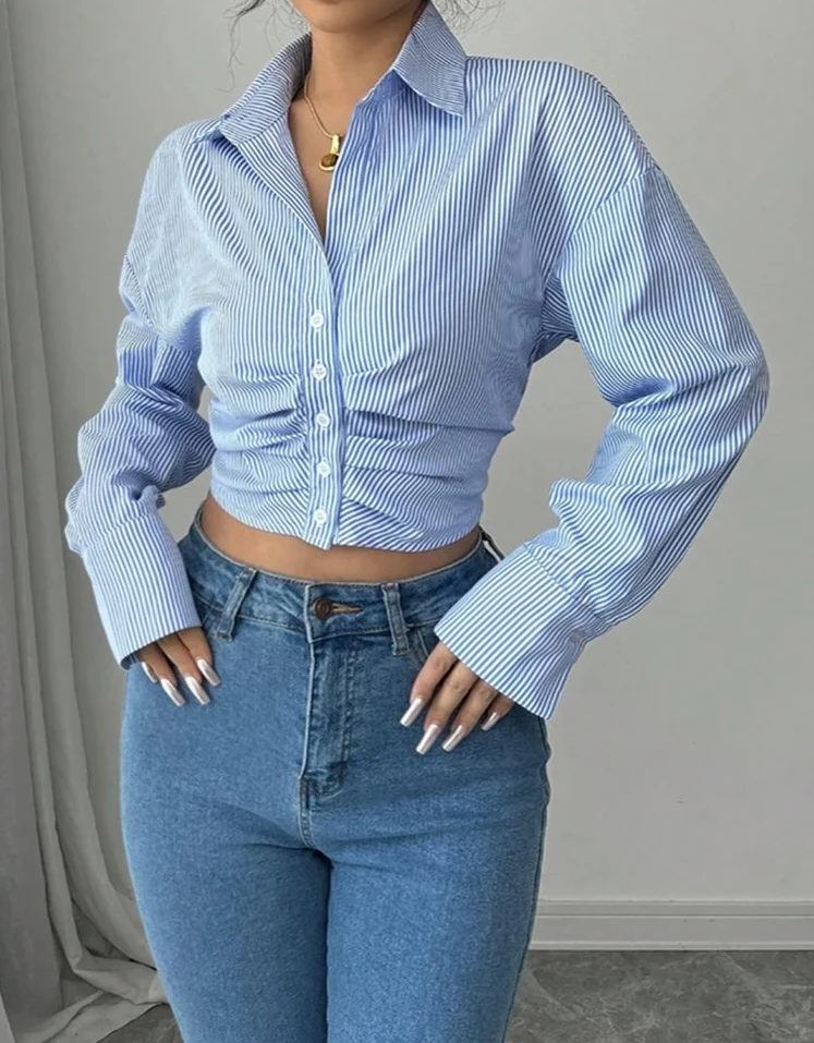 

Women Long Sleeve Office Stripe Shirt,Shirts & Blouses Tops For Women