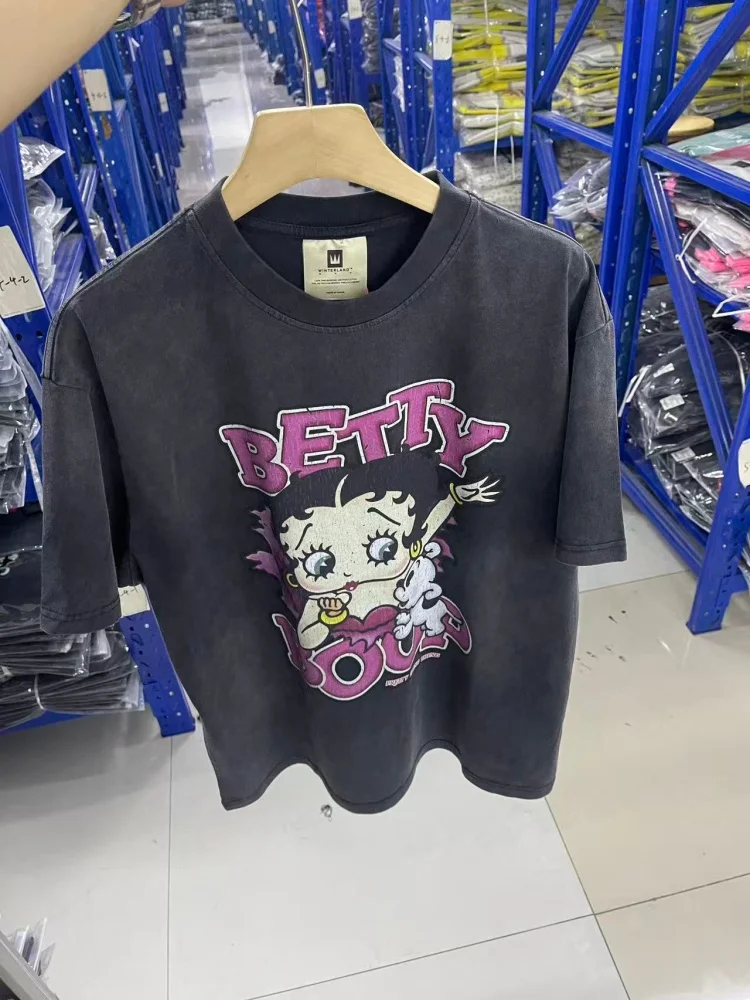 Betty Boop Cartoon Print Oversized T Shirt Y2K Vintage Street Wear Unisex Tee