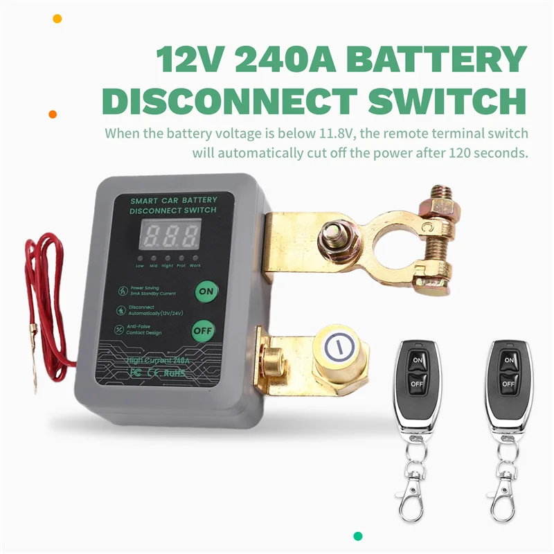 

AU05-Smart 240A 12 В/24 В для отключателя автомобильного аккумулятора, устройство автоматического отключения питания для автомобилей, лодок