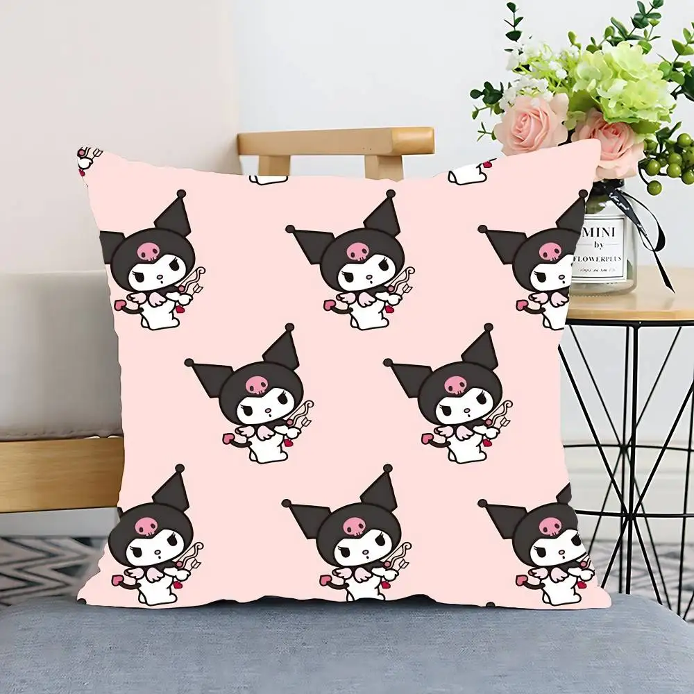 S-Sario K-Kuromi كيس وسادة غطاء الوسادة البوليستر المخدة وسادة أريكة الزخرفية المخدة ديكور المنزل #3