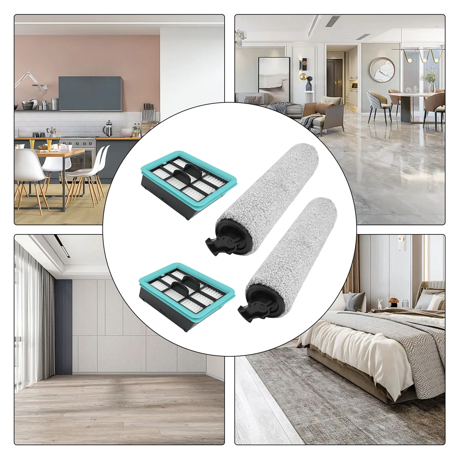 Replacement Roller Brush and Filter for Bissell For Crosswave HF23845N3831 Floor Scrubber Delivering Consistent Cleaning Results