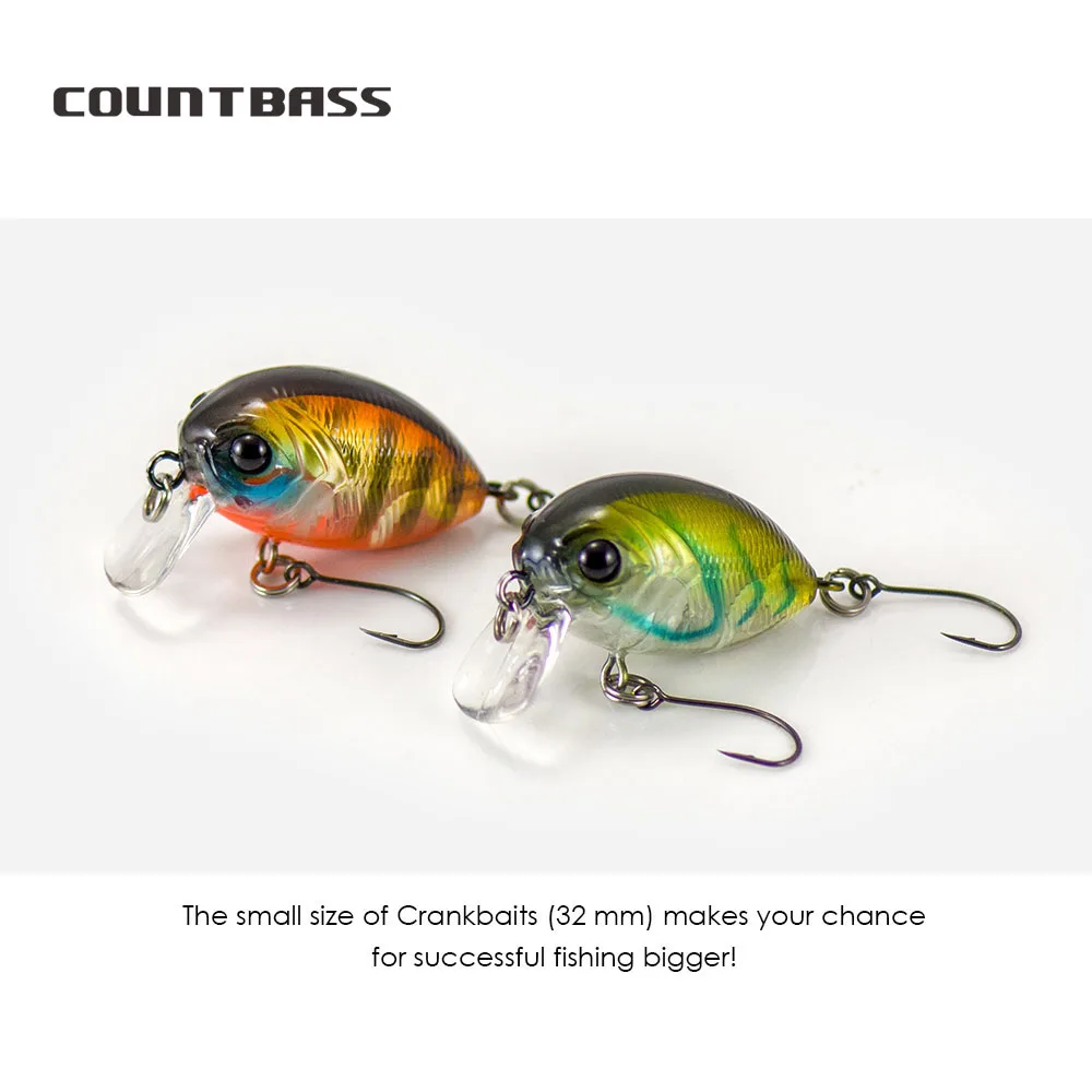Cebo flotante con manivela COUNTBASS, 32mm, 3,6g (1,26 ''0,13 oz), buceo, 0,2-0,5 M, pesca de plástico, Wobbler, perca, Leurre, señuelo de pescador - imagen 5