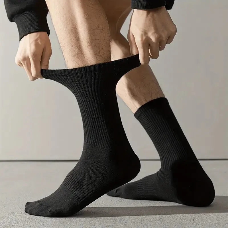 10/20 Paar neutrale, einfarbige Rundhalssocken für Frühling und Sommer, schweißabsorbierend, atmungsaktiv, bequem, Ganzjahres-Sportsocken – Detail 5
