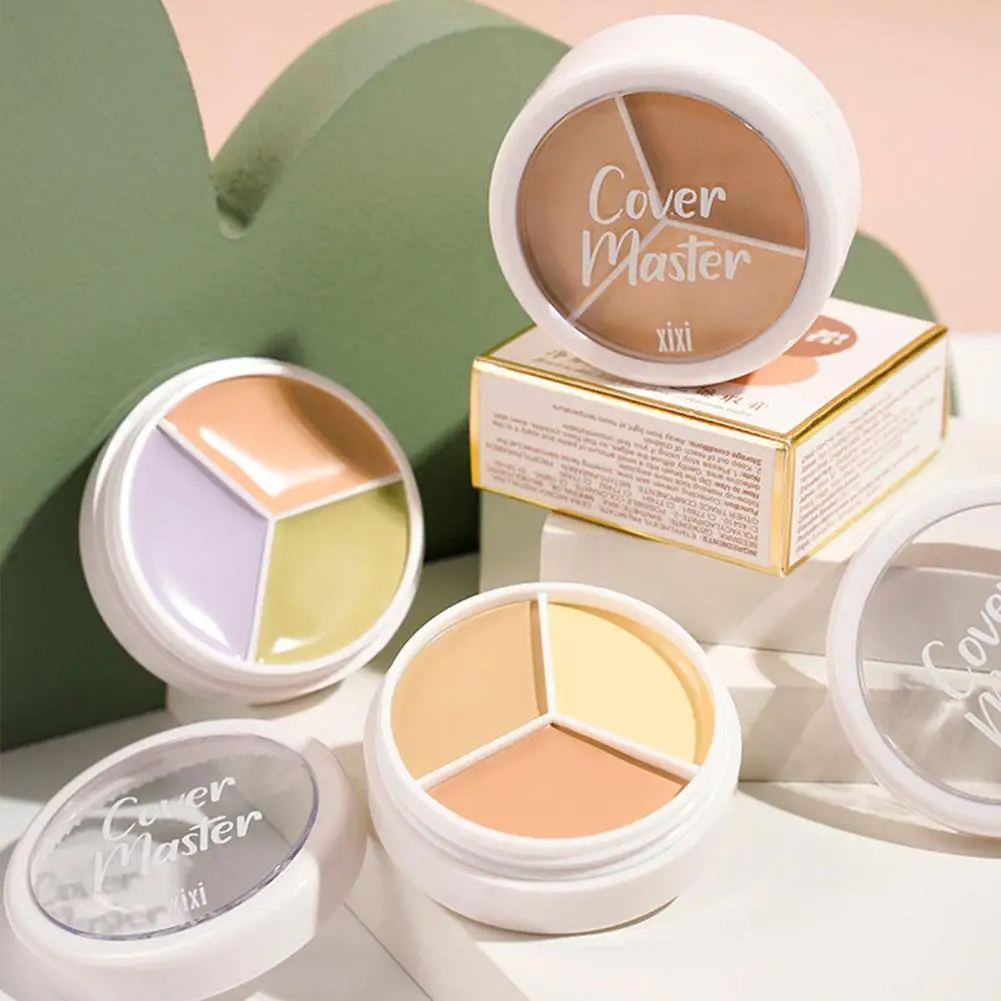 3 Colors Concealer Palette Full Coverage,Matte Foundation Contour Concealer Under Eye Color Correcting Concealer for Dark Circle
