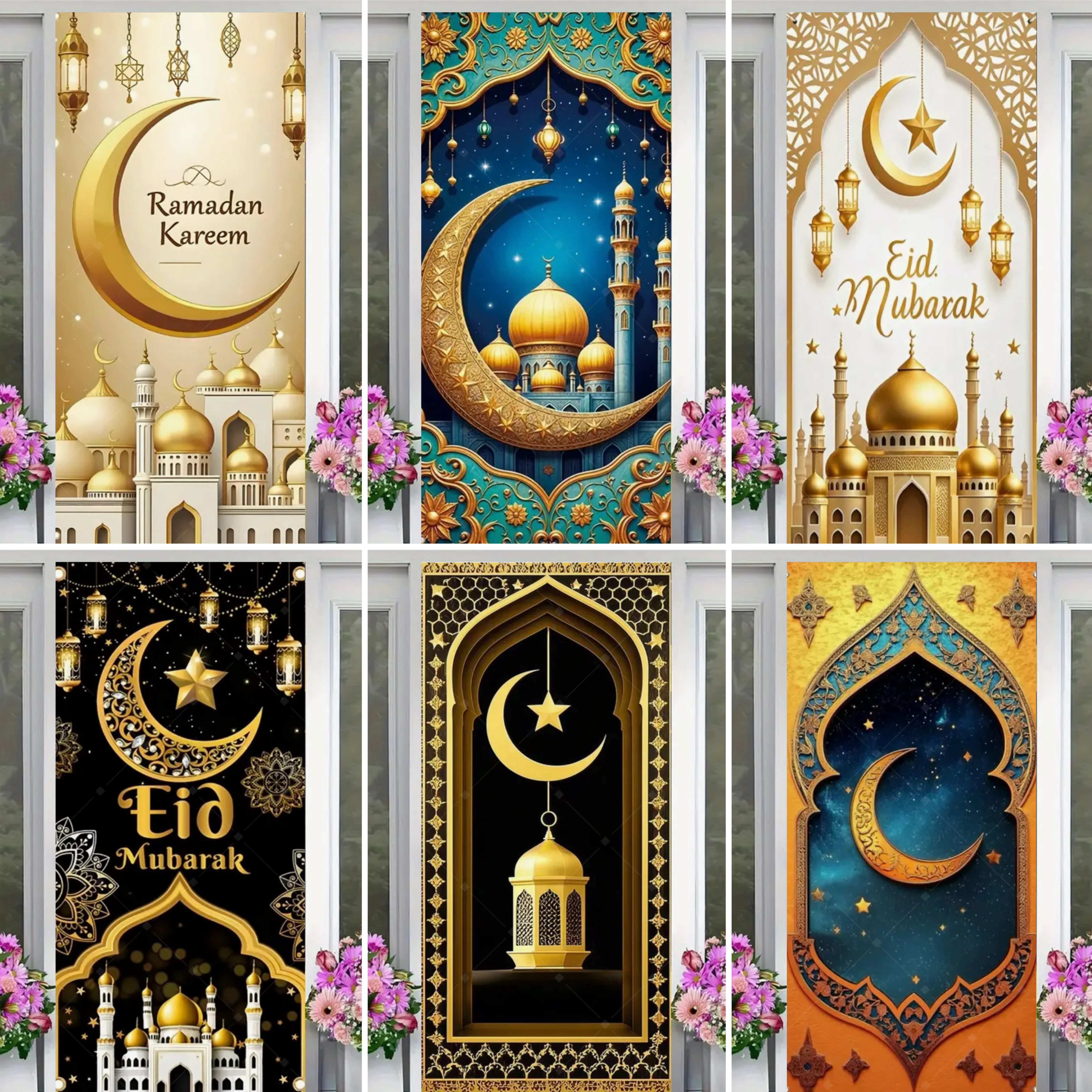 

Islamic Eid al Fitr Theme Porch Decoration Backdrop Mubarak Ramadan Party Festival Celebration Banner Gift