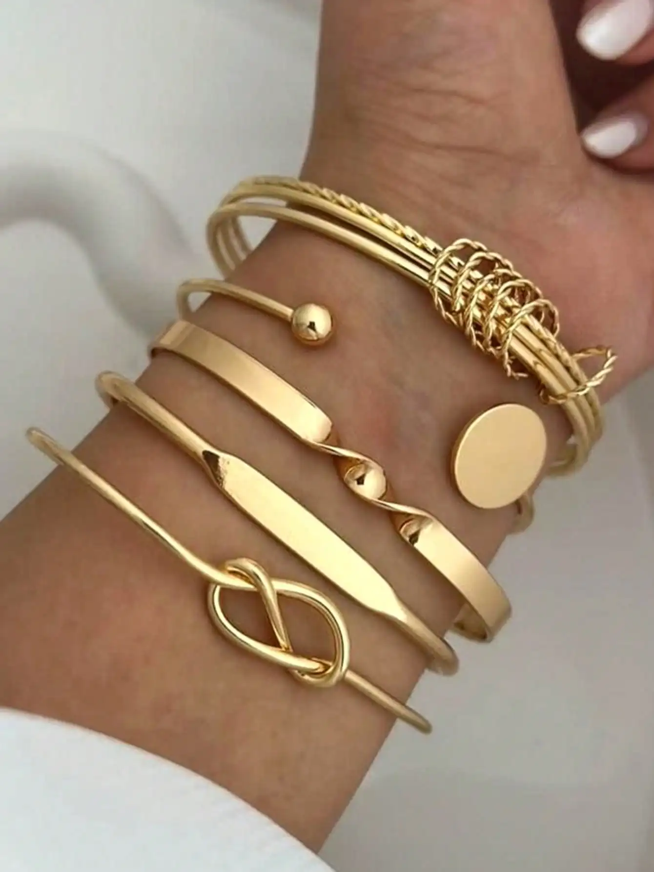 12/7 Pieces of Fashionable and Elegant Golden-Yellow Bracelet Set with Diamond Pattern Design and Opening Design Suitable for Daily Party Vacation Wear for Ladies, Christmas and Halloween Gifts