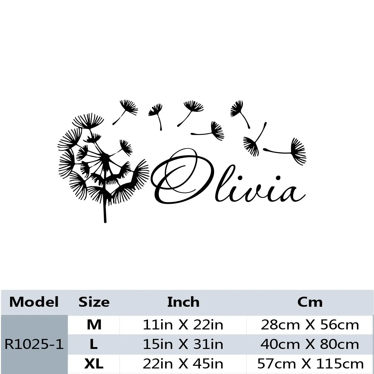 

1 pc clear dandelion Custom name wall sticker Pvc Wall Stickers Murals Decoration Decoration Decoration Vinyl Mural Decal