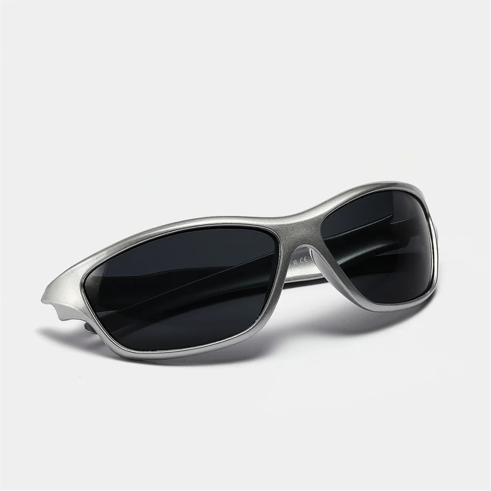 Silver Futuristic Eyeglasses Sport Shades Sun Glasses Wrap Around Sunglasses Y2K Sunglasses